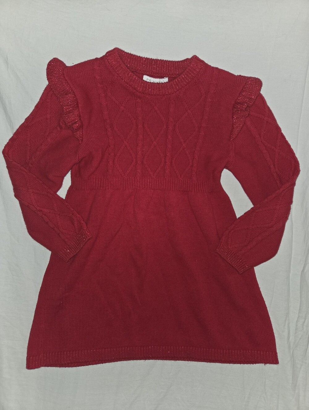 Primark Red Knit Girls Sweater Dress
